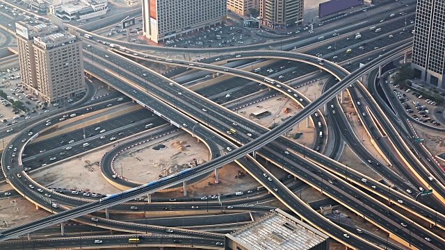 Stunning view of Sheikh Zayed Road Intersection in Dubai Sheikh Zayed Road