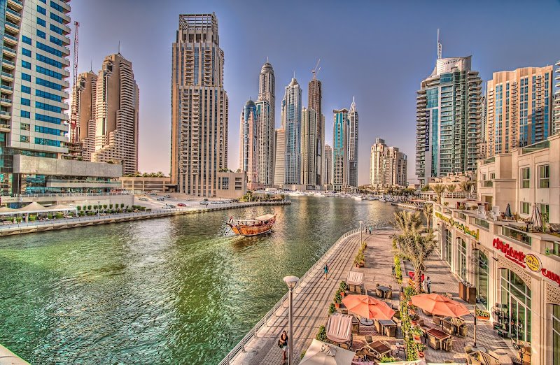 Spectacular view of Dubai skyline at Dubai Marina Dubai Marina
