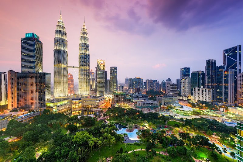 Spectacular view of Kuala Lumpur City Skyline at night, Malaysia Kuala Lumpur