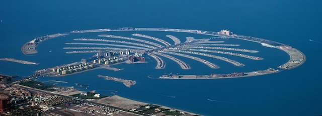 Stunning view of Palm Jumeirah, taken from a helicopter Palm Jumeirah